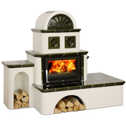 Kachlová pec ABX Oxford zelená, levá